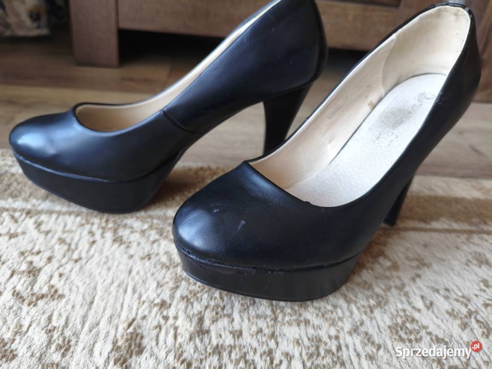 Czarne wysokie szpilki czarny Bełżyce