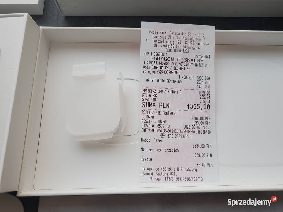NOWY Apple Watch Ultra 49mm Titanium pasek