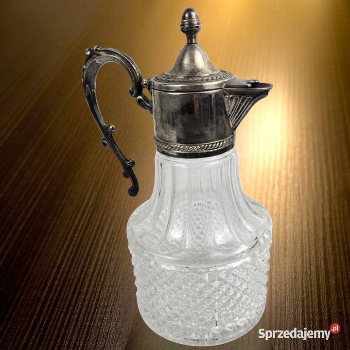 Karafka dzbanek z platerowanym okuciem Italia Bronisze