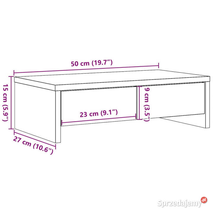 Podstawka pod monitor z szufladami czarna Warszawa