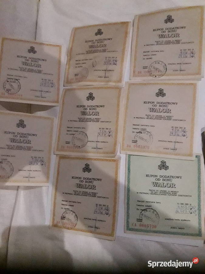 KUPONY DODATKOWE DO BONU WALOR Kolekcja mazowieckie