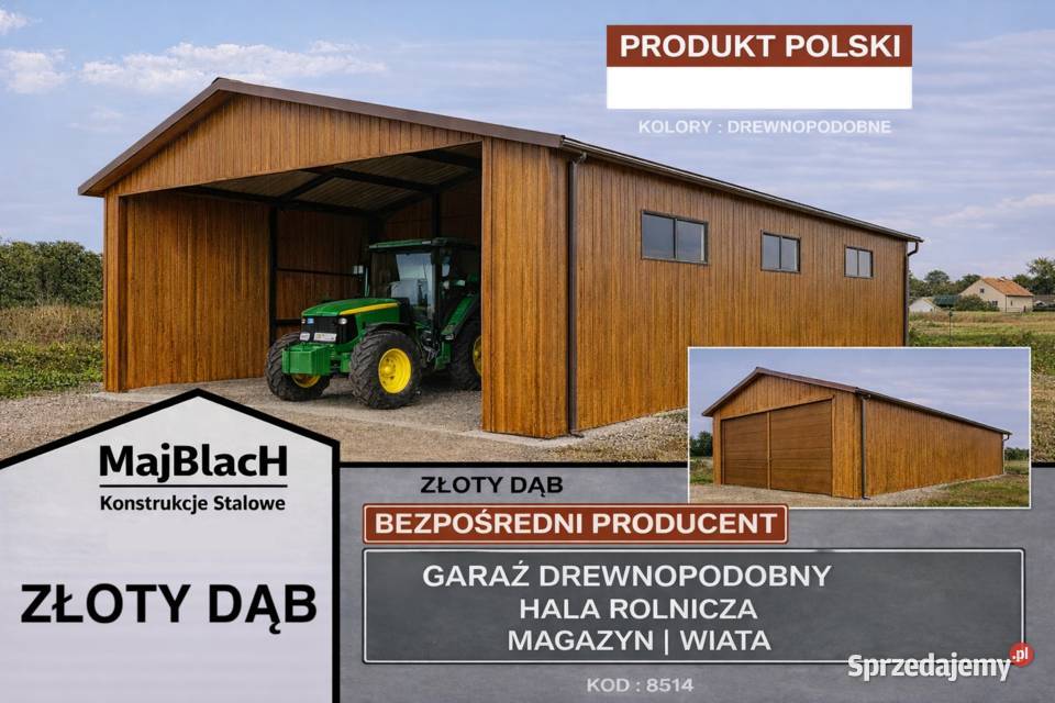 Drewnopodobny Garaż Blaszany Szybka Realizacja 337zł/m2 Gorlice