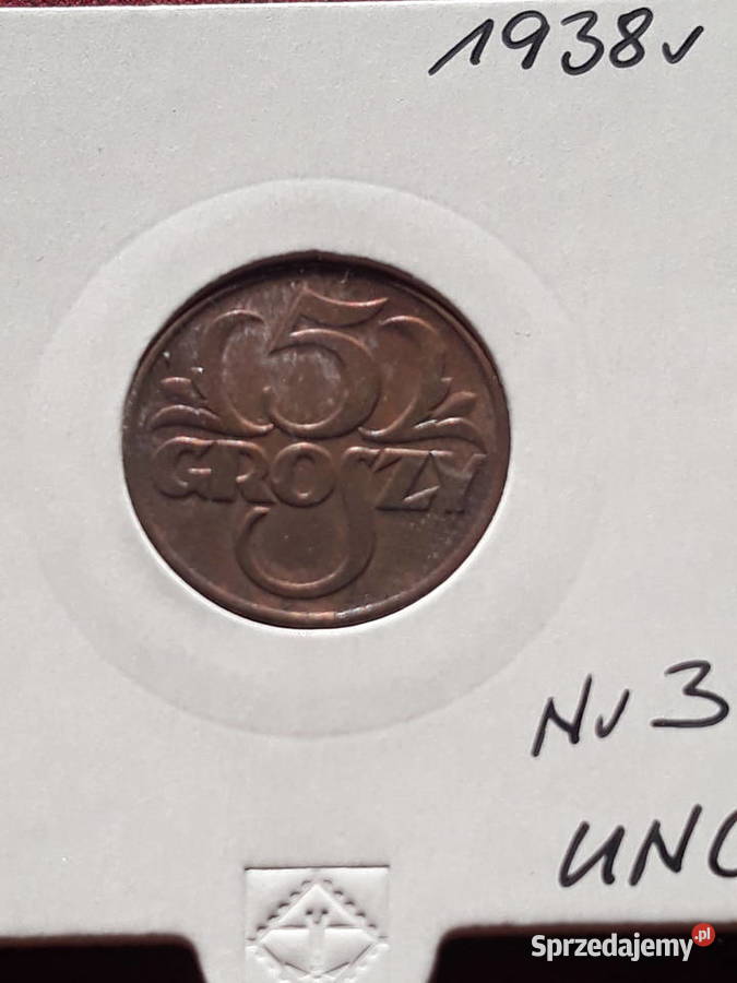 5 Groszy 1938 r II RP 3 Mennicze Konin