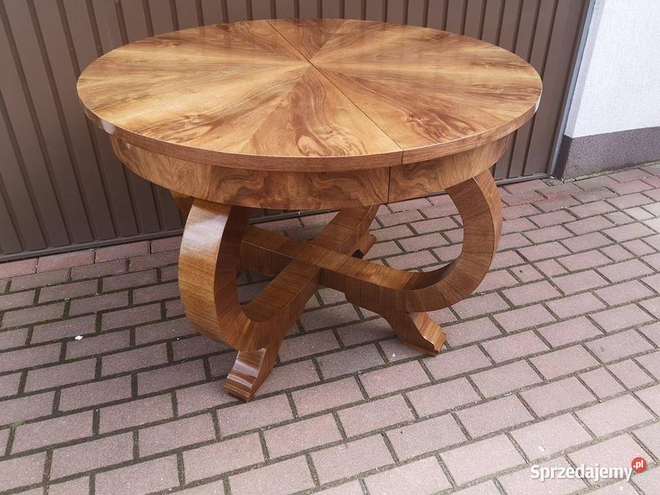 Stół ArtDeco 108 Okrągły Orzech Unikat Antyk Swarzędz sprzedam