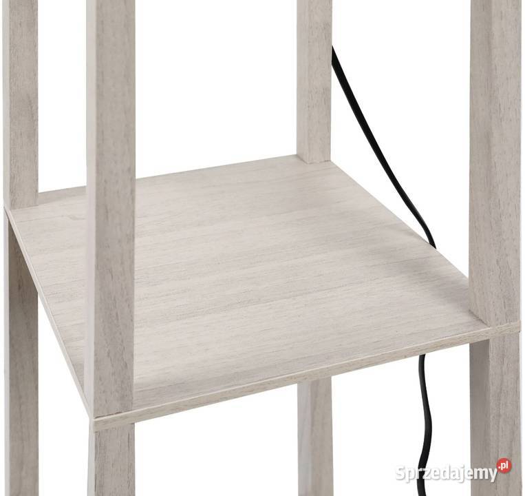 Lampa podłogowa stojąca z 3 półkami biały dąb Pozostałe