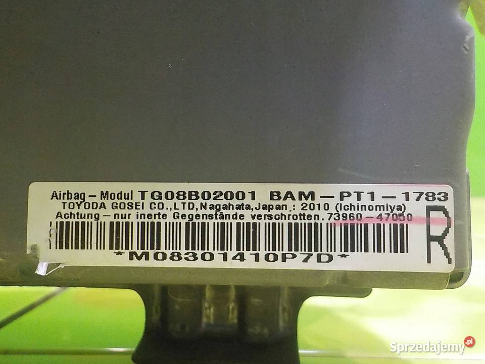 TOYOTA PRIUS III 10r AIRBAG poduszka pasazera mazowieckie Suków