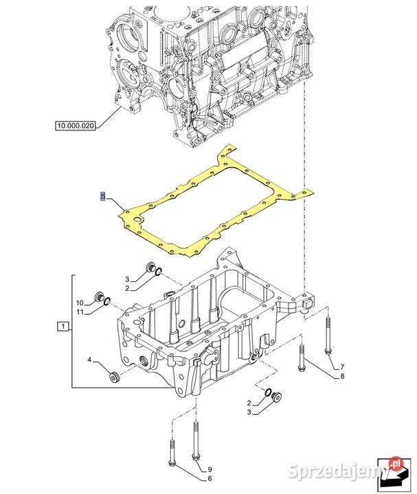 Uszczelka misy oleju silnika Case Holland Steyr Silnik i osprzęt Białystok