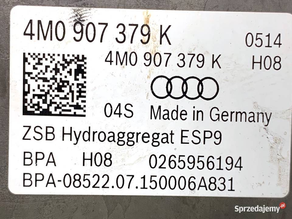 POMPA ABS AUDI Q7 4M 4M0907379K 30 272 Układ ABS i ESP sprzedam