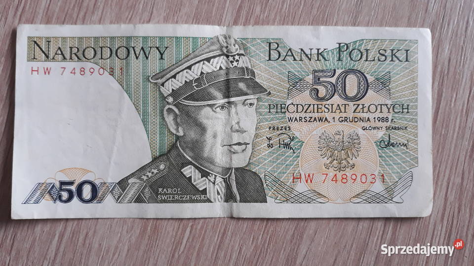 50 złotych 1 XII 1988 r seria HW Konin
