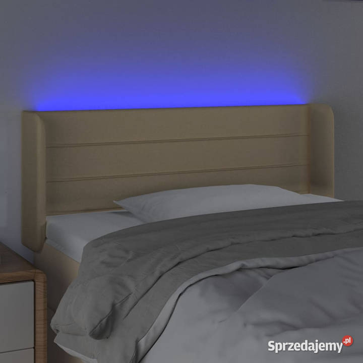 Zagłówek do łóżka z LED kremowy 103x16x7888 Ramy i stelaże Warszawa