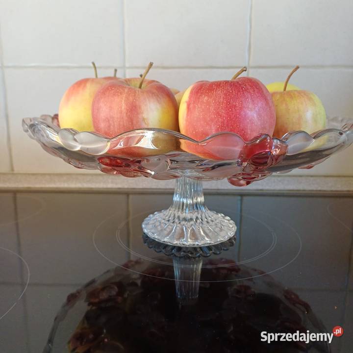 Patera szklana duża na nóżce Sieradz