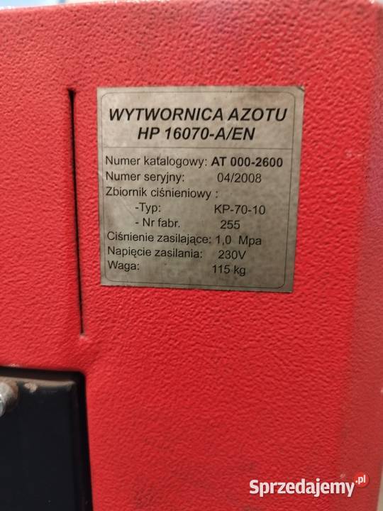 System wytwarzania azotu HP1650 Stalowa Wola