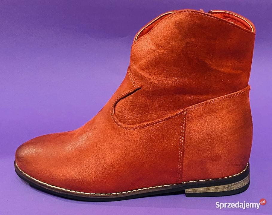 Czerwone damskie botki rozmiar 38 SKZ2034 Półbuty mazowieckie Żyrardów