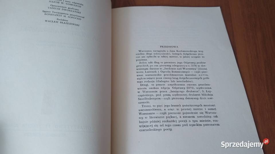 Pięć fraszek na most warszawski Jan Kochanowski Gdańsk