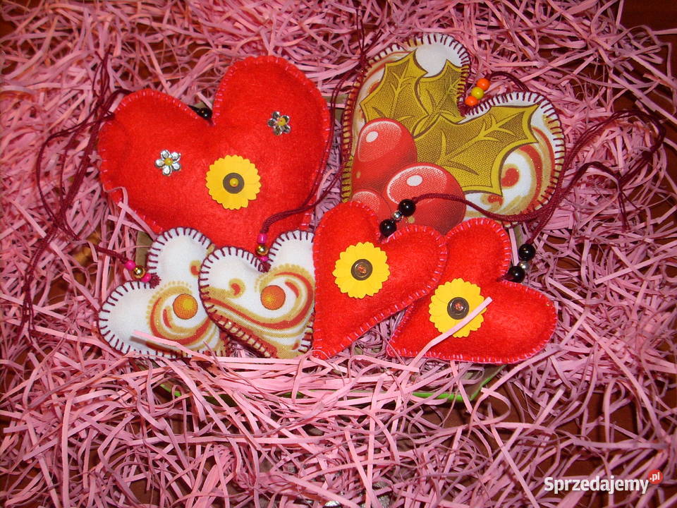 Bombki serduszka rękodzieło 9 sztuk Lublin sprzedam