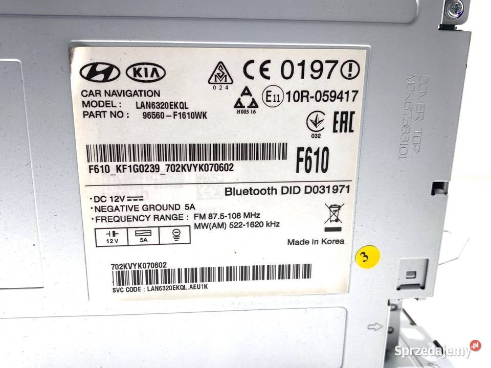 RADIO KIA SPORTAGE IV 96560F1610WK ODTWARZACZ sprzedam