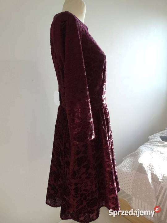 Sukienka Wieczorowa Imprezowa na Wesele Bordowa podlaskie Łomża