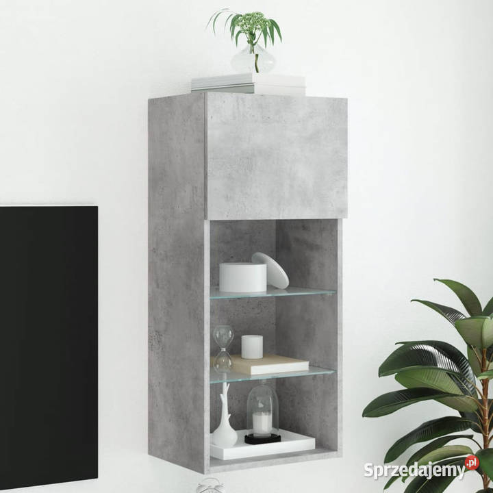 Szafka TV z LED szarość betonu 405x30x90 Warszawa sprzedam