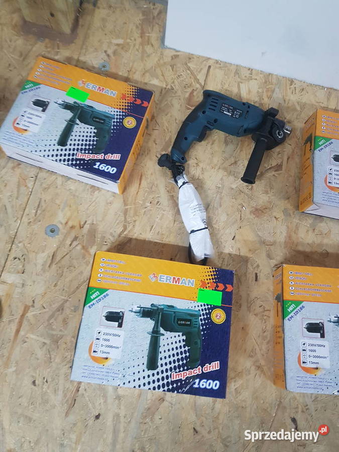 WIERTARKA udarowa 1600 W Erman 2 główki zNiemiec Głogowa