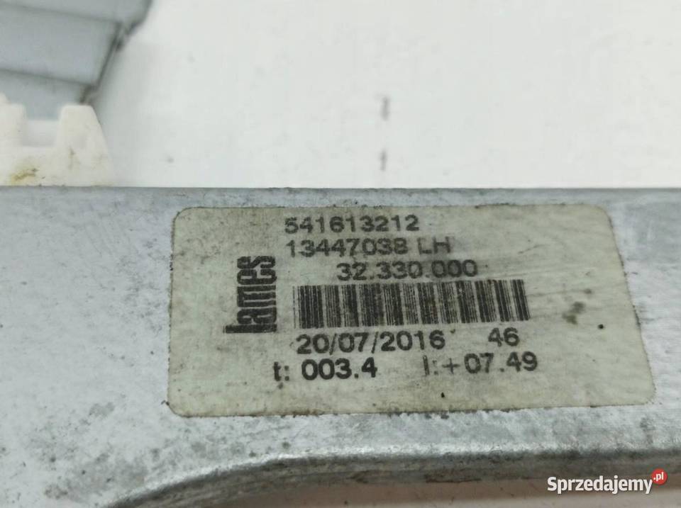 MECHANIZM SZYBY LEWY PRZÓD EU 13447038LH Opel świętokrzyskie