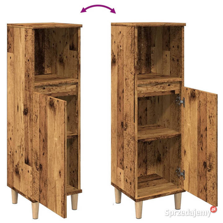 Szafka łazienkowa stare drewno 30x30x100