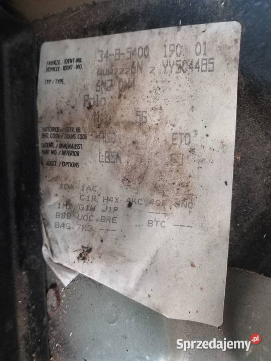 Polo 3 Lift zderzak przód LB5N pomorskie Barłożno