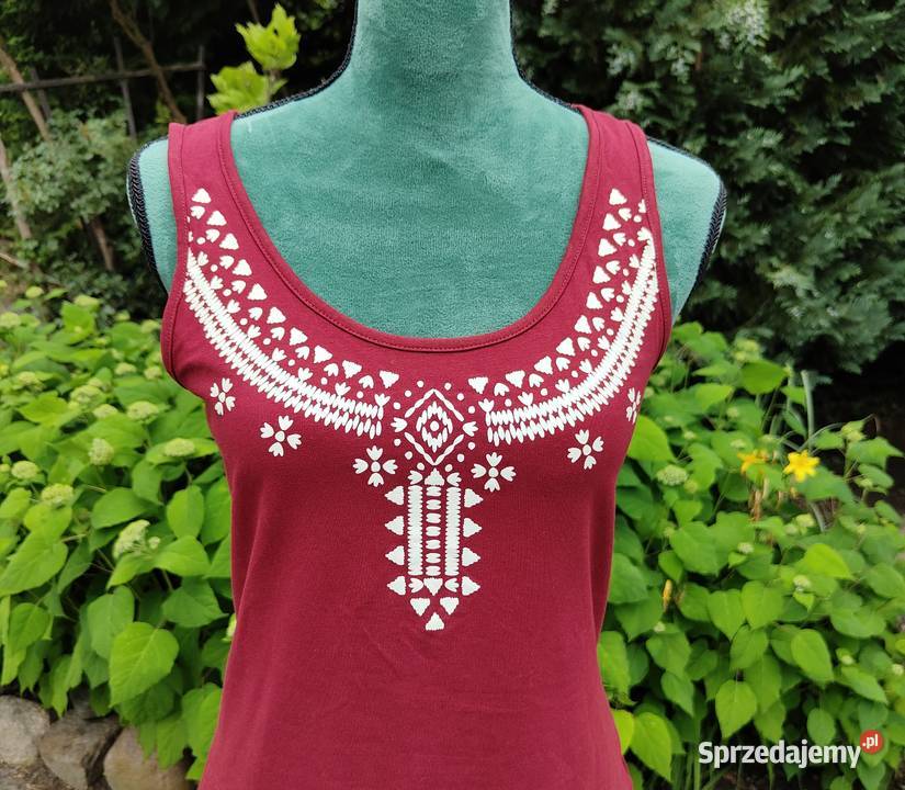 Top koszulka Esmara 42 L XL bordowa czerwona czerwony Szczecin