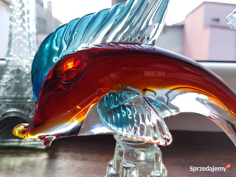Figurka szklana ryba Murano opolskie Głuchołazy