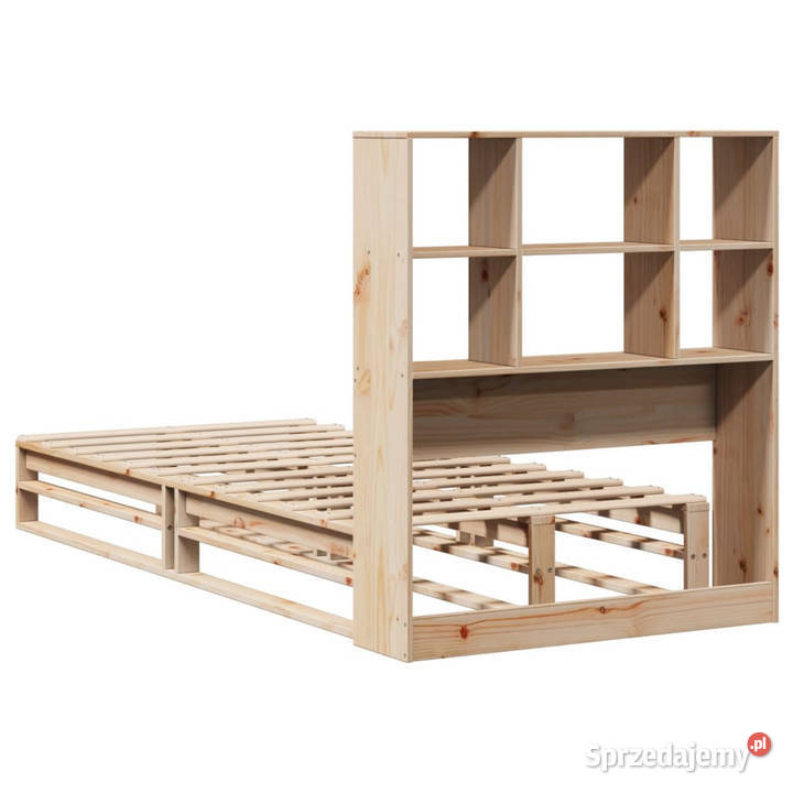 Łóżko z regałem bez materaca lite drewno 90x200 96cm Łóżka