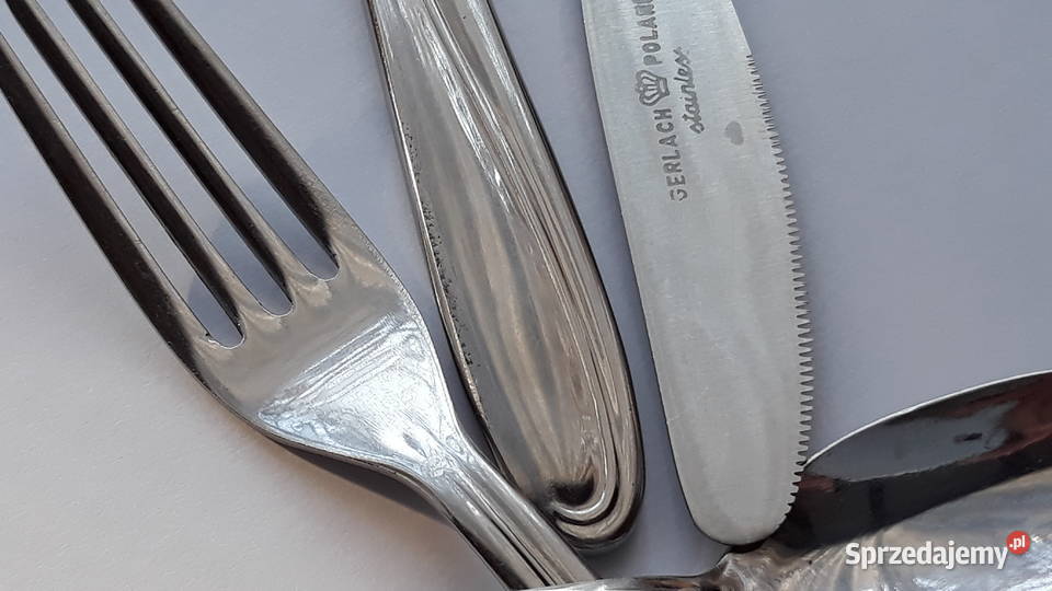 Sztućce PRL 24 elementy FALA 2 Gerlach sztućce Sztućce