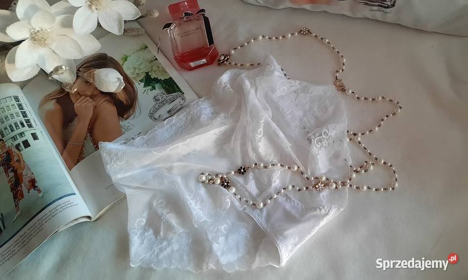 seksowne majtki białe transparentne w kwiaty Inna marka