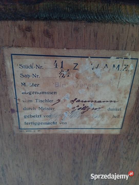 DĘBOWY BUFET POMOCNIK Z OKRESU MIĘDZYWOJENNEGO Byczyna