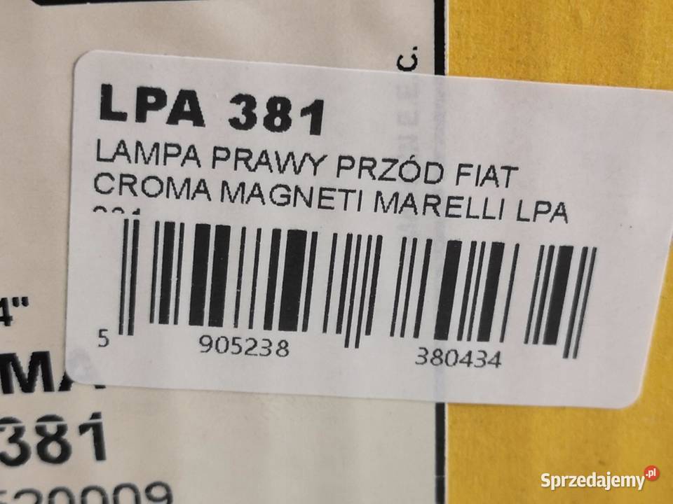 LAMPA PRAWY PRZÓD FIAT CROMA 19851996 NOWA sprzedam