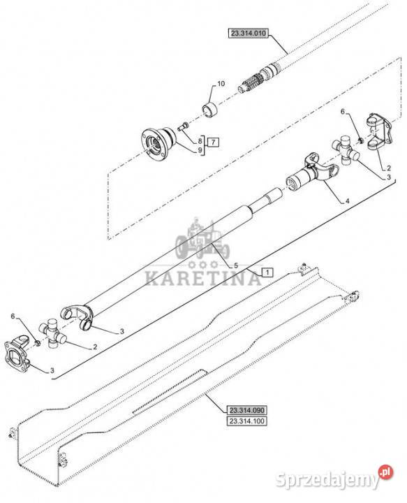 Holland T6070 Wałek napędowy 84486132 Jastrzębniki