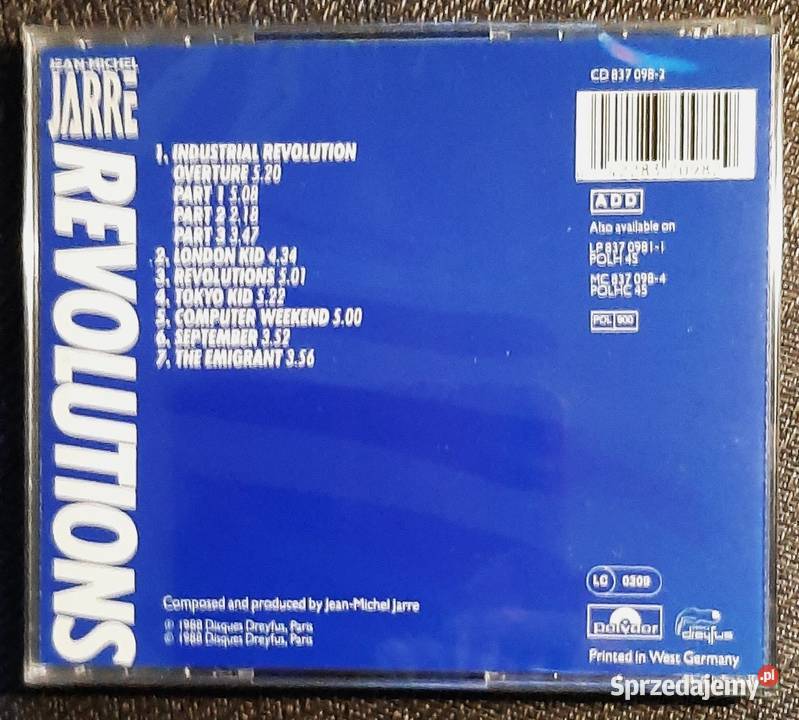 Album CD JEAN MICHEL JARRE Album Revolutions 1 płyta śląskie sprzedam