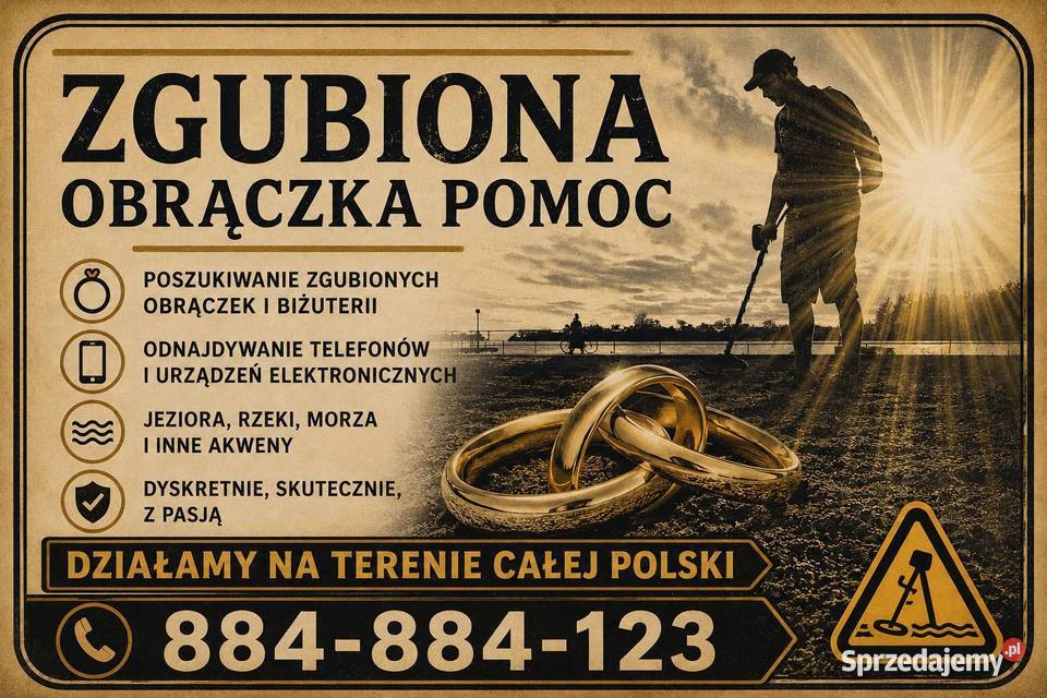 Usługi wykrywaczem metali zgubiłem obrączkę wielkopolskie