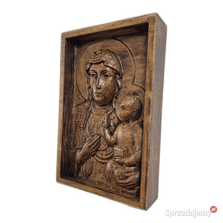Matka Boska Częstochowska płaskorzeźba w dębie Malechowo sprzedam