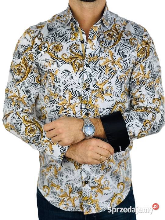 DANIEL BESSI Koszula męska fb114 biała złota wielkopolskie Ostrów Wielkopolski