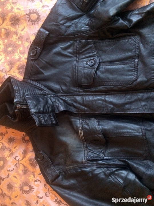 Kurtka skórzana męska czarna rozmiar L 50 Zbąszynek