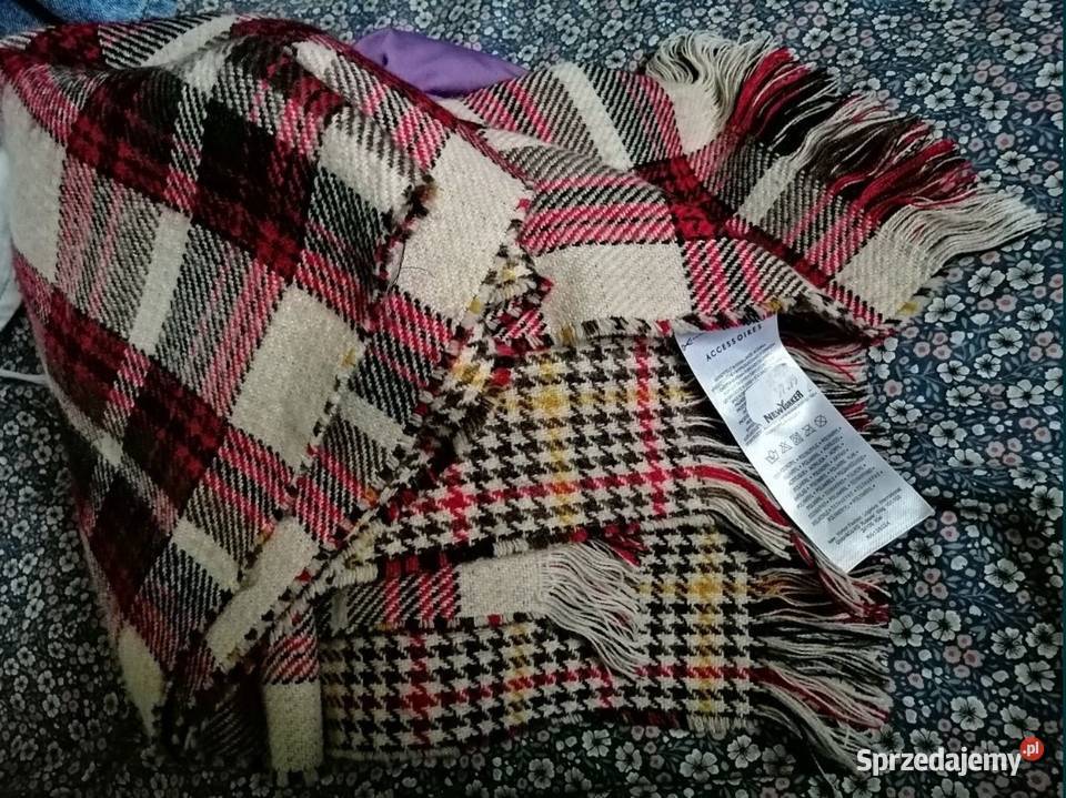 YORkER nowy Szal XL Szalik Dwustronny Krata Leszno