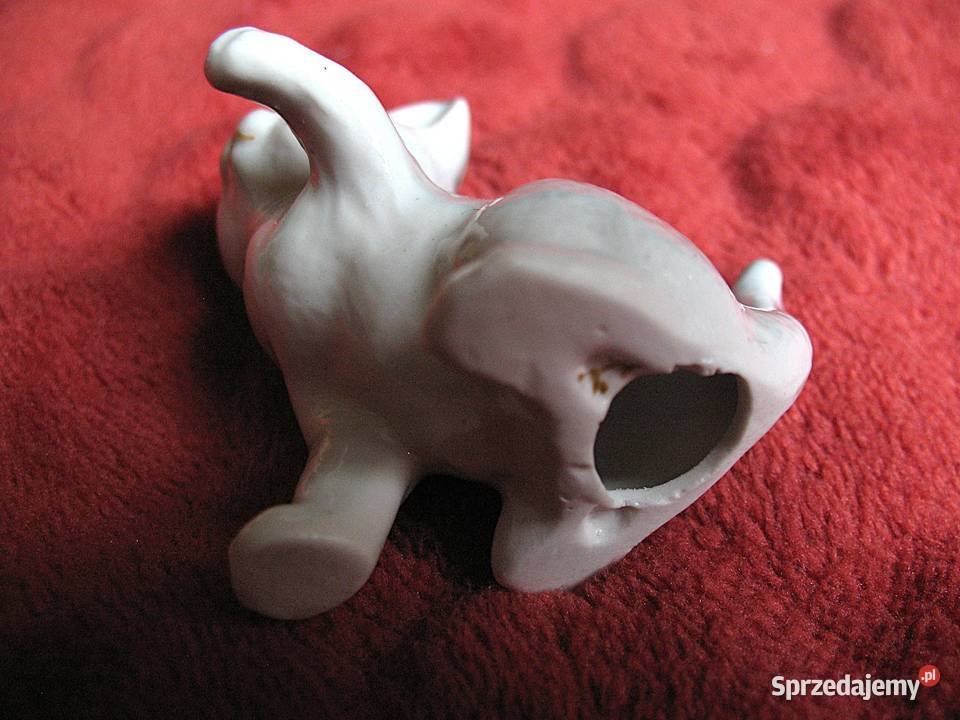 Kot szary pręgowany kotek porcelana 55 x 55 x 4 Figurki i rzeźby mazowieckie Siedlce