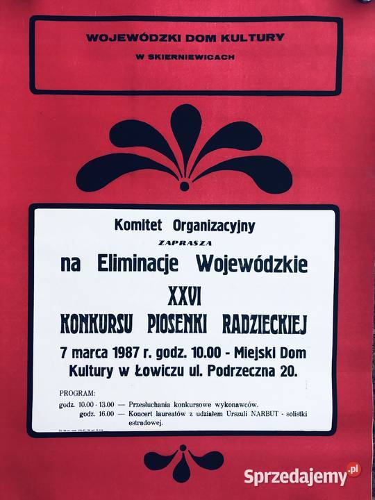Plakat wojewódzki dom kultury w Skierniewicach Łowicz sprzedam