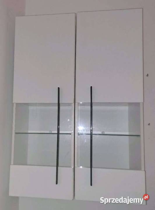Szafki wiszące biały połysk szkło 2 sztuki 110cm Chrzanów