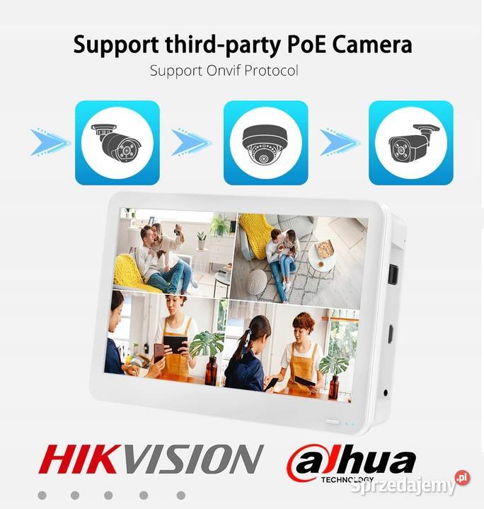 REJESTRATOR IP NVR POE W MONITORZE LCD 4K 8MPX sprzedam