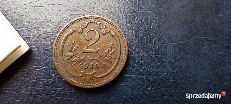 Stare monety 2 halerze 1910 Austria Numizmatyka Antyki, Sztuka, Kolekcje