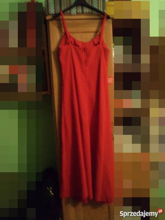 Sukienka czerwona na wesele długa Mława