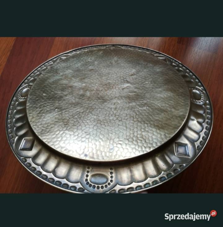 Taca z epoki Art Deco mosiądz młotkowany stara Katowice sprzedam