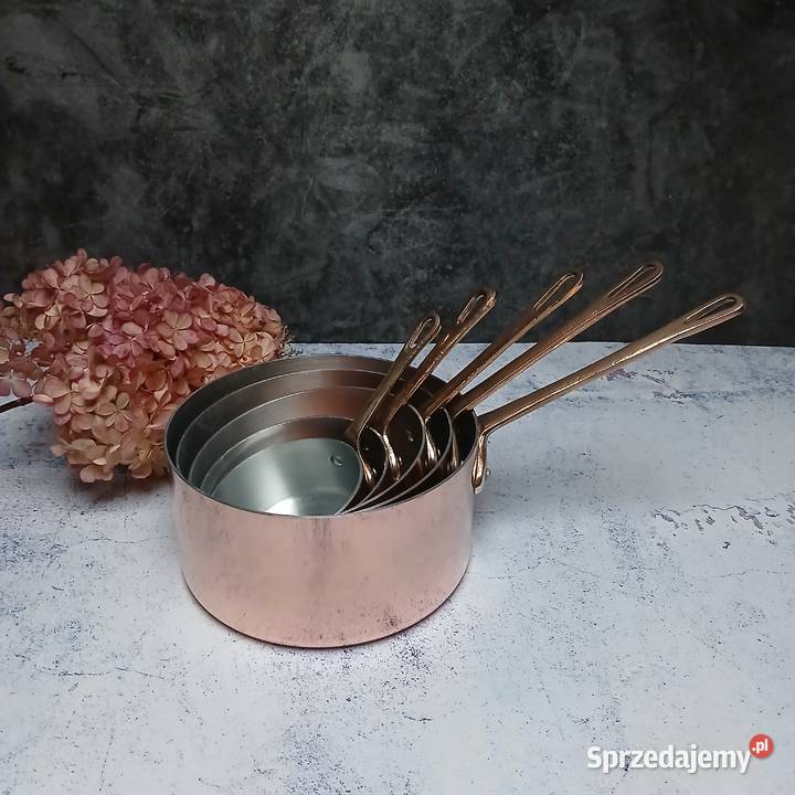 Miedziane rondle miedziany garnek rondel komplet