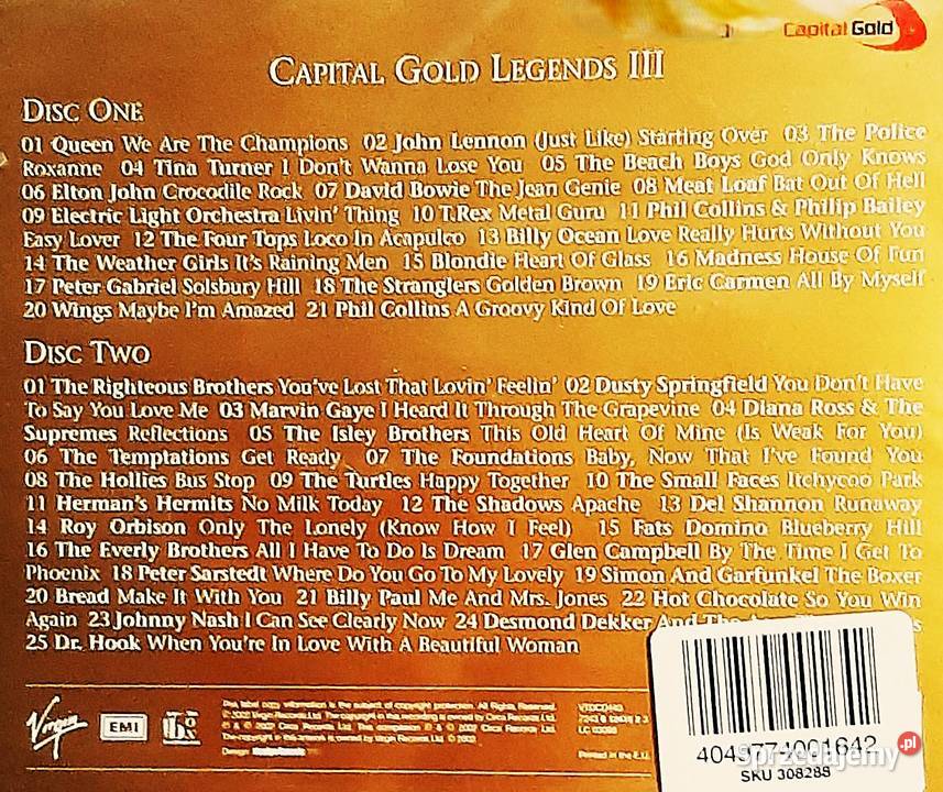 Wspaniały Zestaw2X CD Capital Gold ROCK LEGENDS Płyty i kasety Wałbrzych