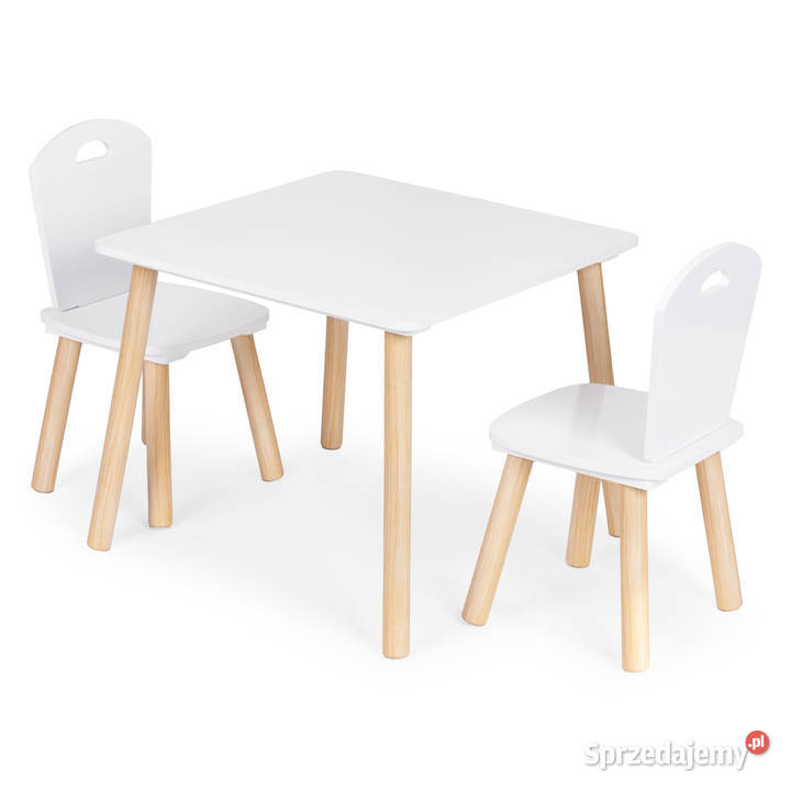 Zestaw mebli dzieci stolik 2 krzesła białe opolskie Smogorzów